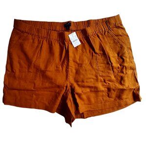 J.Crew Womens Rust Orange Linen Blend Shorts Size 2X Summer Casual Lightweight